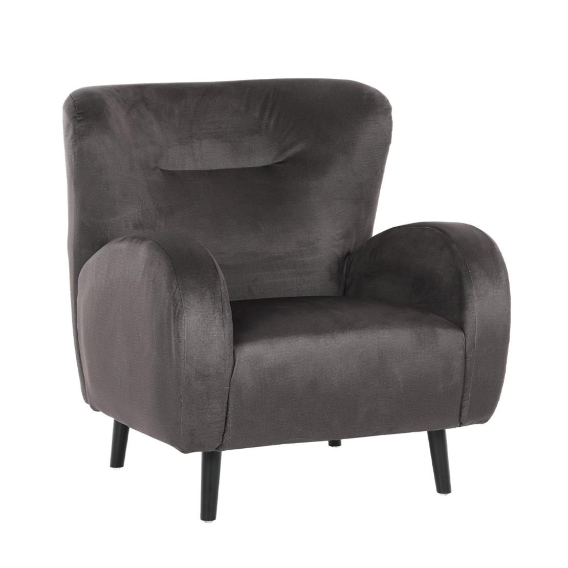 ONE ONLY ARMCHAIR FABRIC GREY WOOD BLACK E1 PRC