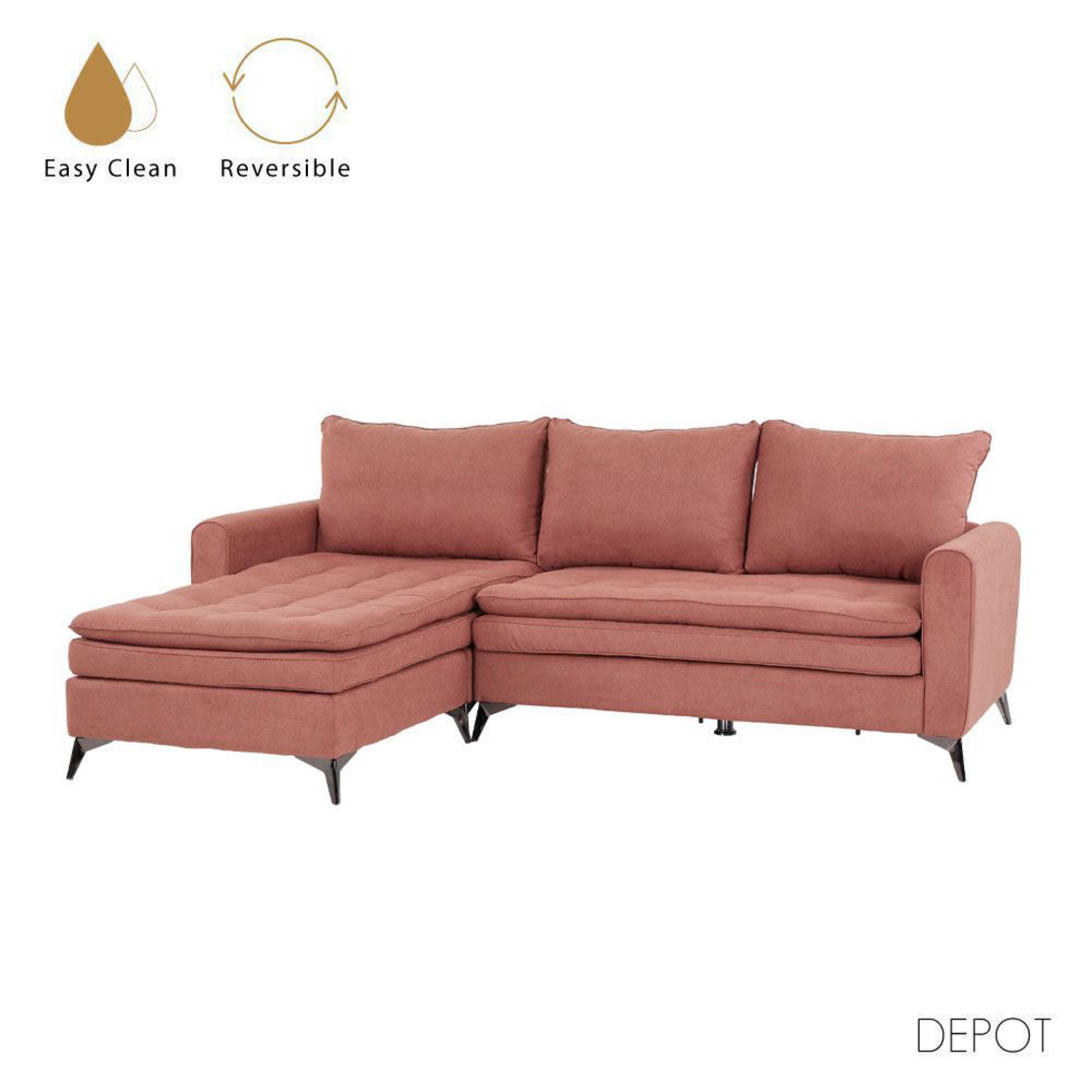 SCANDALO SOFA REVERSABLE CORNER EASY CLEAN FABRIC PUCE E1 EU