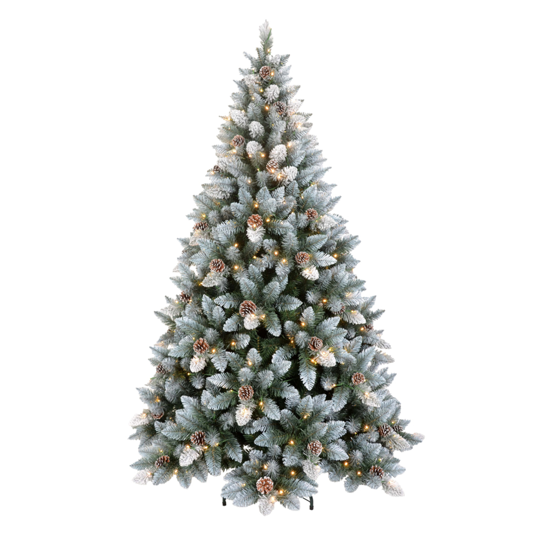 XMAS PINE SNOWY TREE WITH LED PVC GREEN WHITE D150