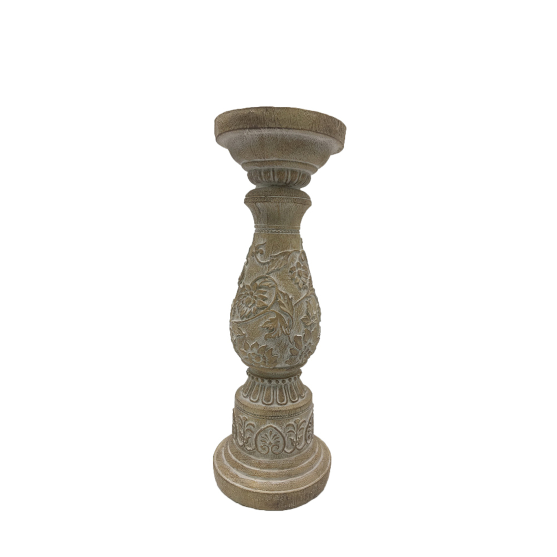 KAMAL CANDLE HOLDER POLYRESIN NATURAL D10,7xH31,5c