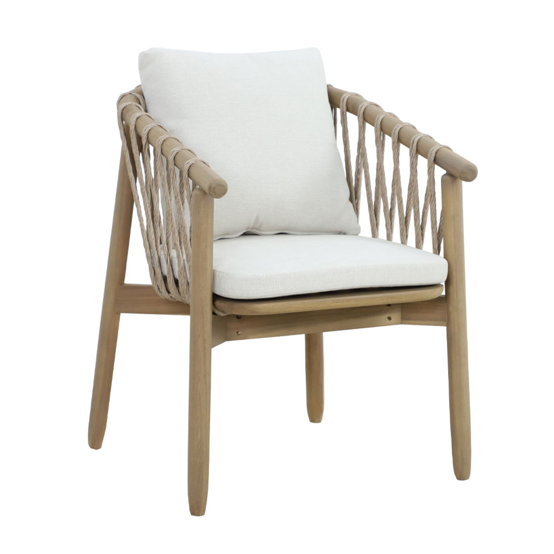 CORDA CHAIR CUSHION WOOD ACACIA NATURAL WHITE 63,5