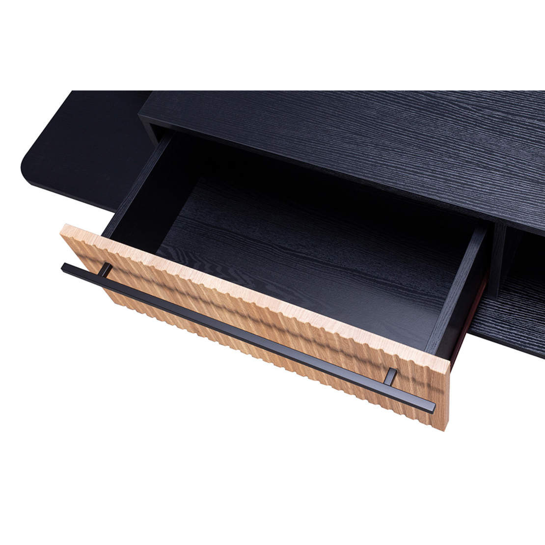 ORIGAMI TV STAND 1DRAWER CHIPBOARD WITH MELAMINE CARTA BLACK SONOMA METAL BLACK 160x39,5xH50cm E1 PRC