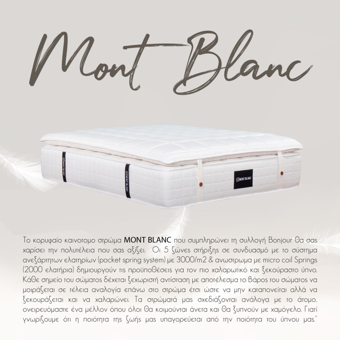 MONT BLANC MATTRESS 160x200cm FABRIC WHITE FOAM TR