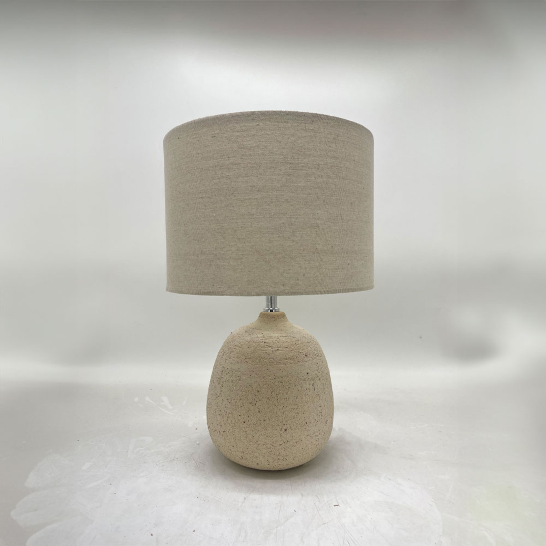 PIEDRA LAMP TABLE 18x18x42 CERAMIC BEIGE LINEN
