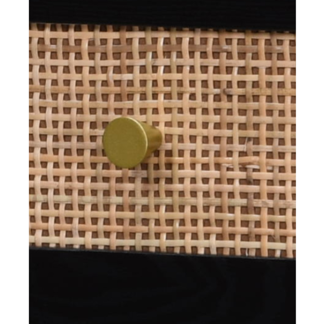 VIENNA COFFEE TABLE 1DRAWER CHIPBOARD WITH MELAMINE BLACK WITH RATTAN GOLD 120x59xH45cm E1 PRC