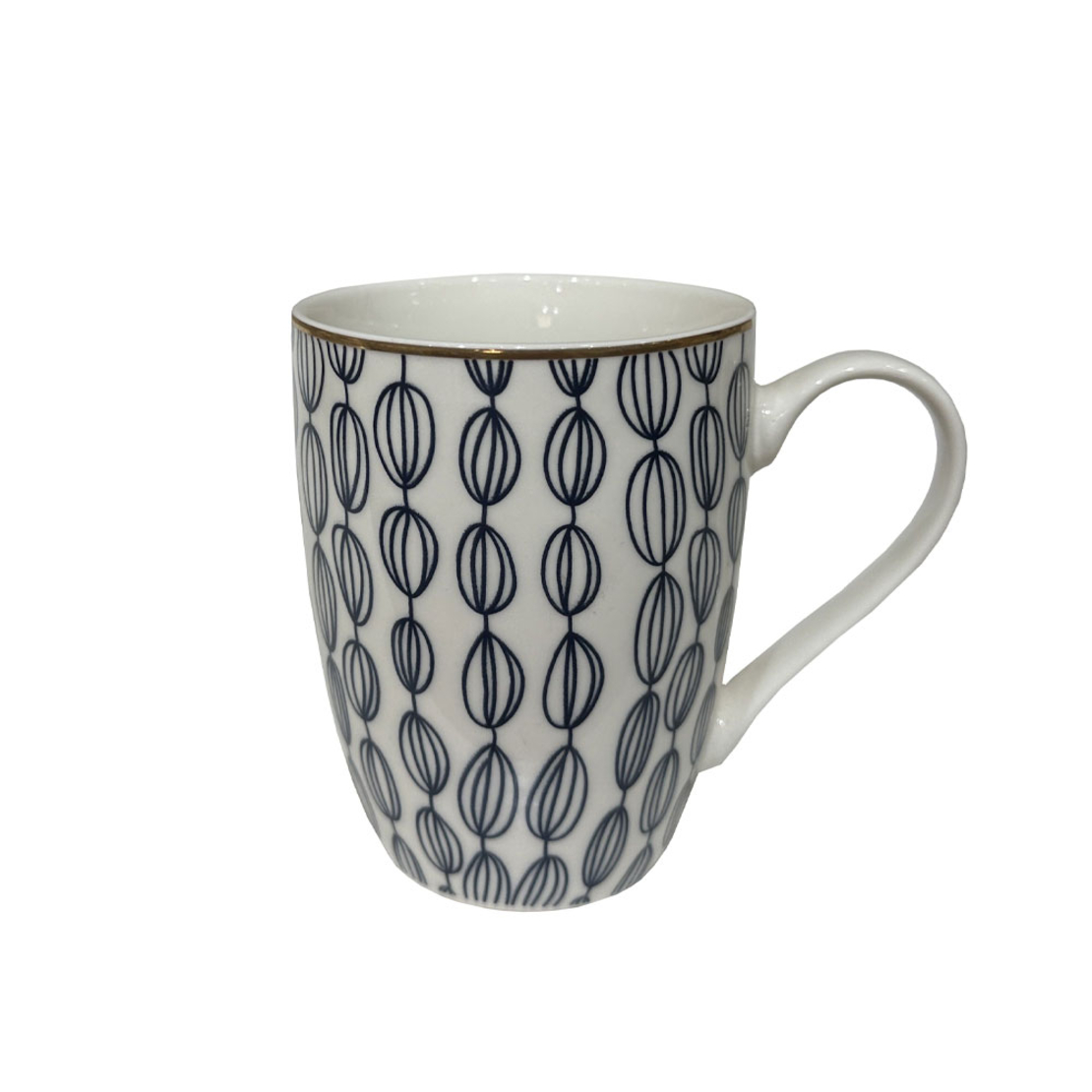 ALL TIME B MUG NEW BONE CHINA WHITE BLUE D8,3xH10,