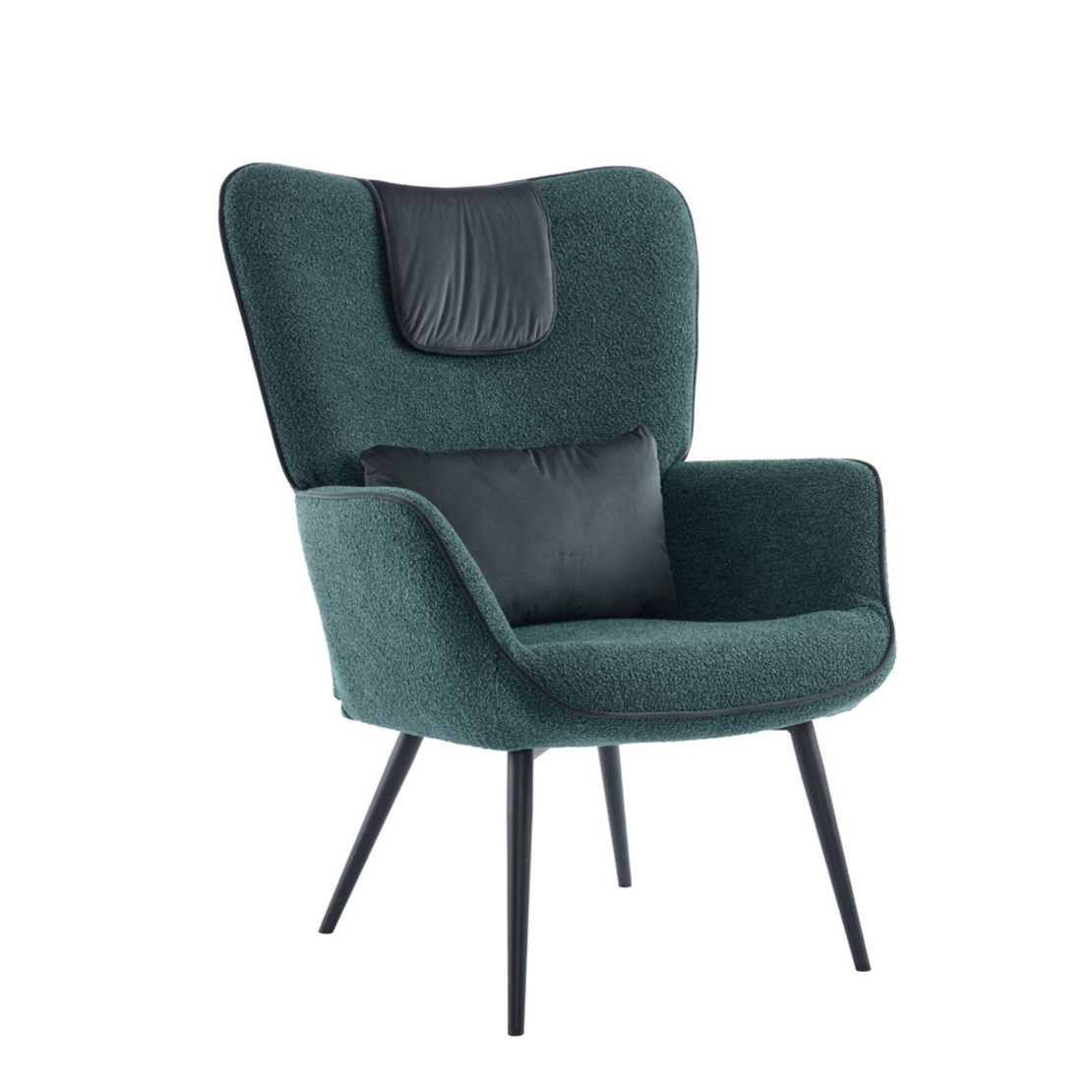 MANIFEST ARMCHAIR FABRIC PETROL METAL BLACK PRC