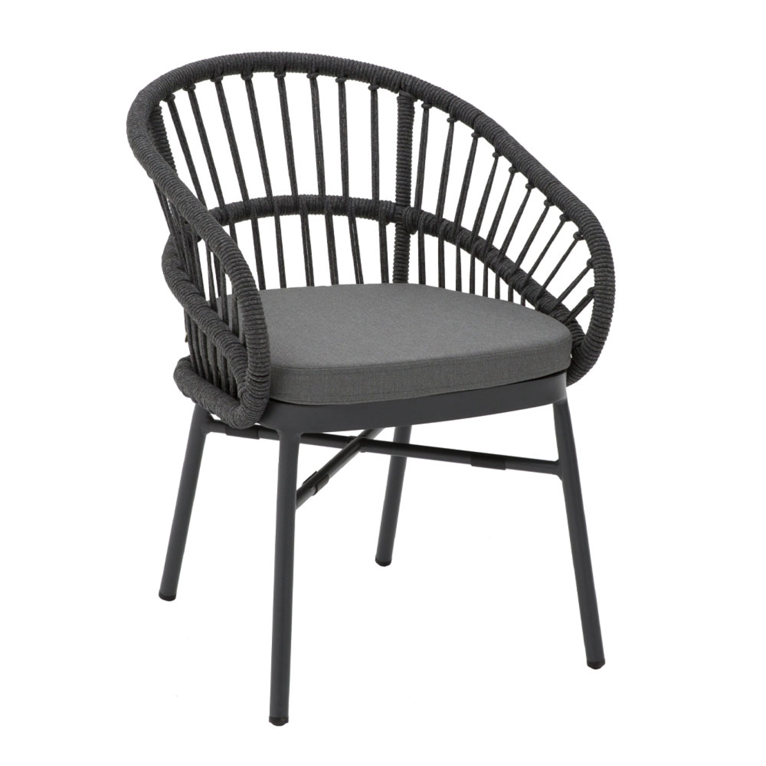 LUNA ARMCHAIR CUSHION ALUMINIUM GREY DARK 58x65xH78cm PRC