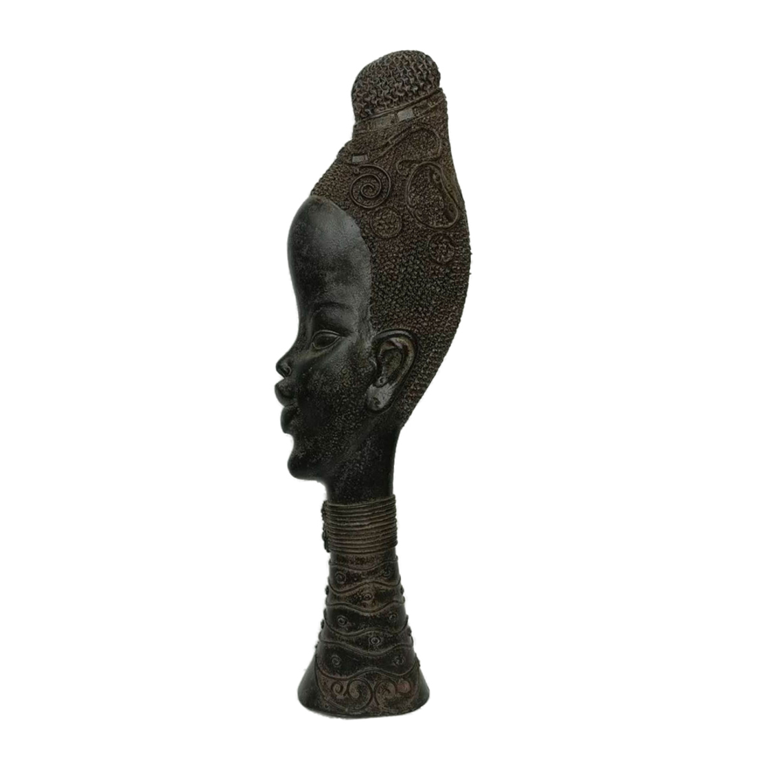 JABARI DECO FIGURE POLYRESIN BLACK BROWN 13x6xH43c