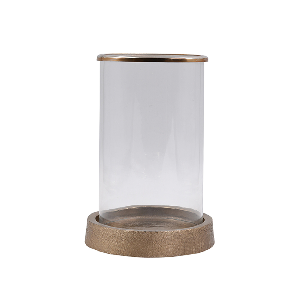 TITUL CANDLE HOLDER ALUMINIUM GLASS GOLD 16x16xH22