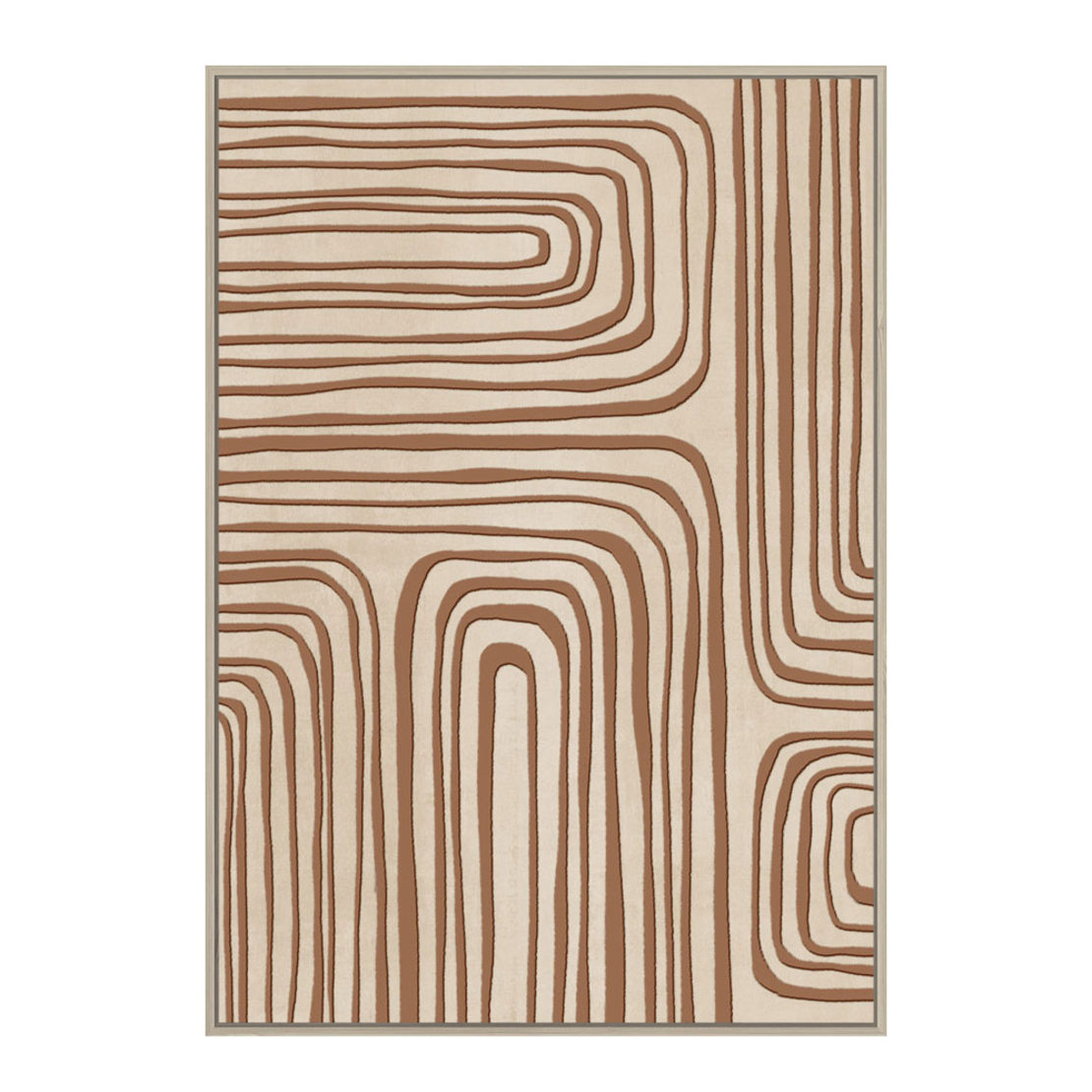 IMPASSE PAINTING CANVAS BEIGE TERRACOTTA WOOD FRAM