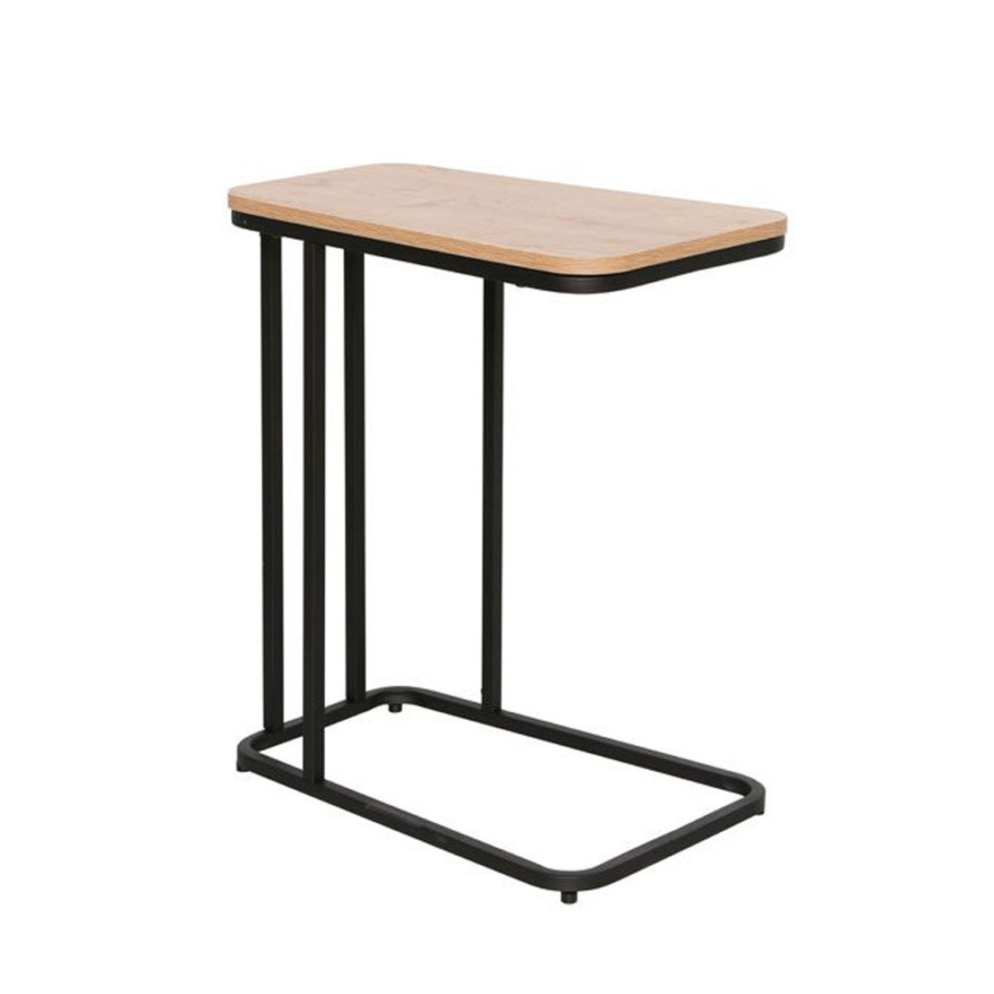 LAMDA SIDE TABLE MELAMINE NATURAL BLACK METAL 50x3