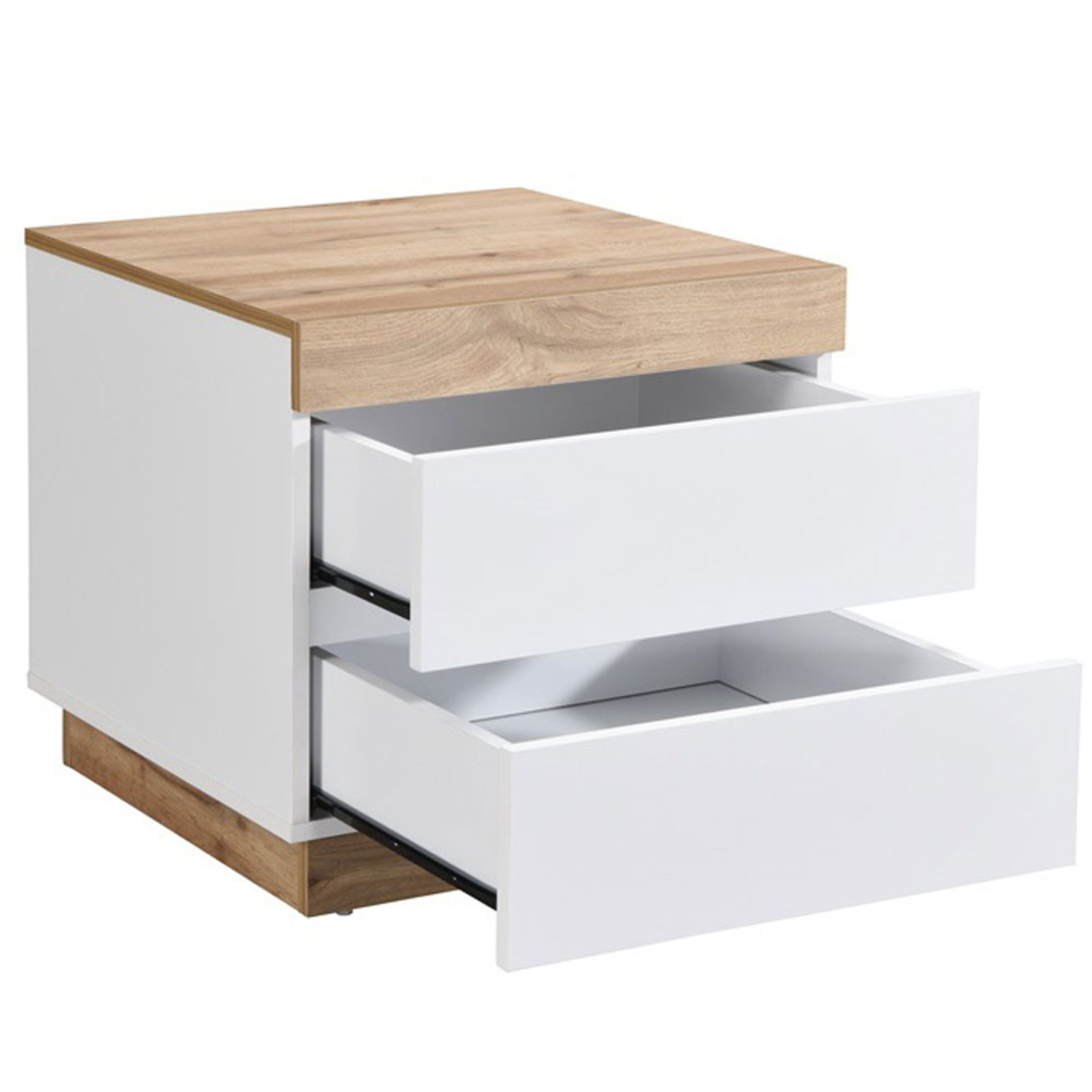 CASA NIGHTSTAND 2DRAWERS CHIPBOARD WITH MELAMINE CARTA WHITE CHIPBOARD WITH MELAMINE CARTA NATURAL E1