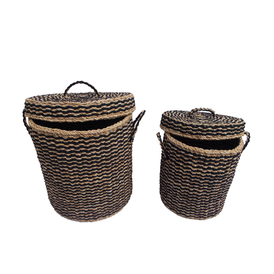 DAMAN BASKET WITH LID SET 2PCS SEAGRASS NATURAL BL