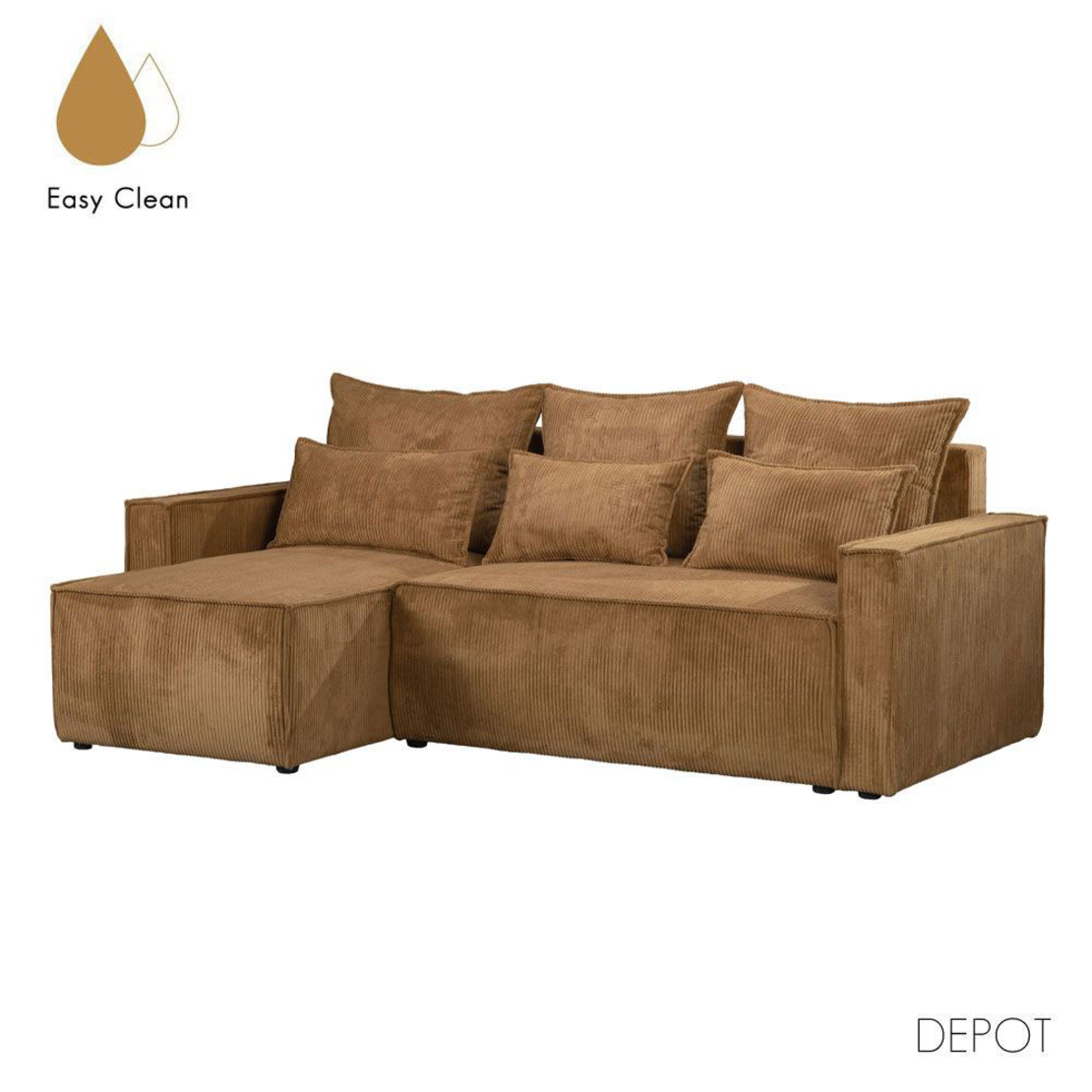 SAY SOFA BED REVERSABLE EASY CLEAN FABRIC CAMEL E1 EU