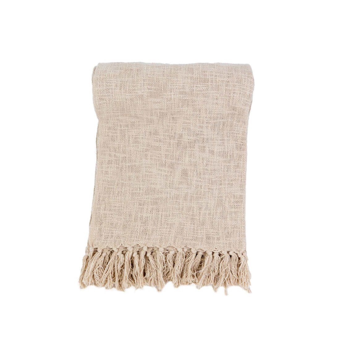 NIHAL DECORATIVE THROW 130x170 FABRIC BEIGE