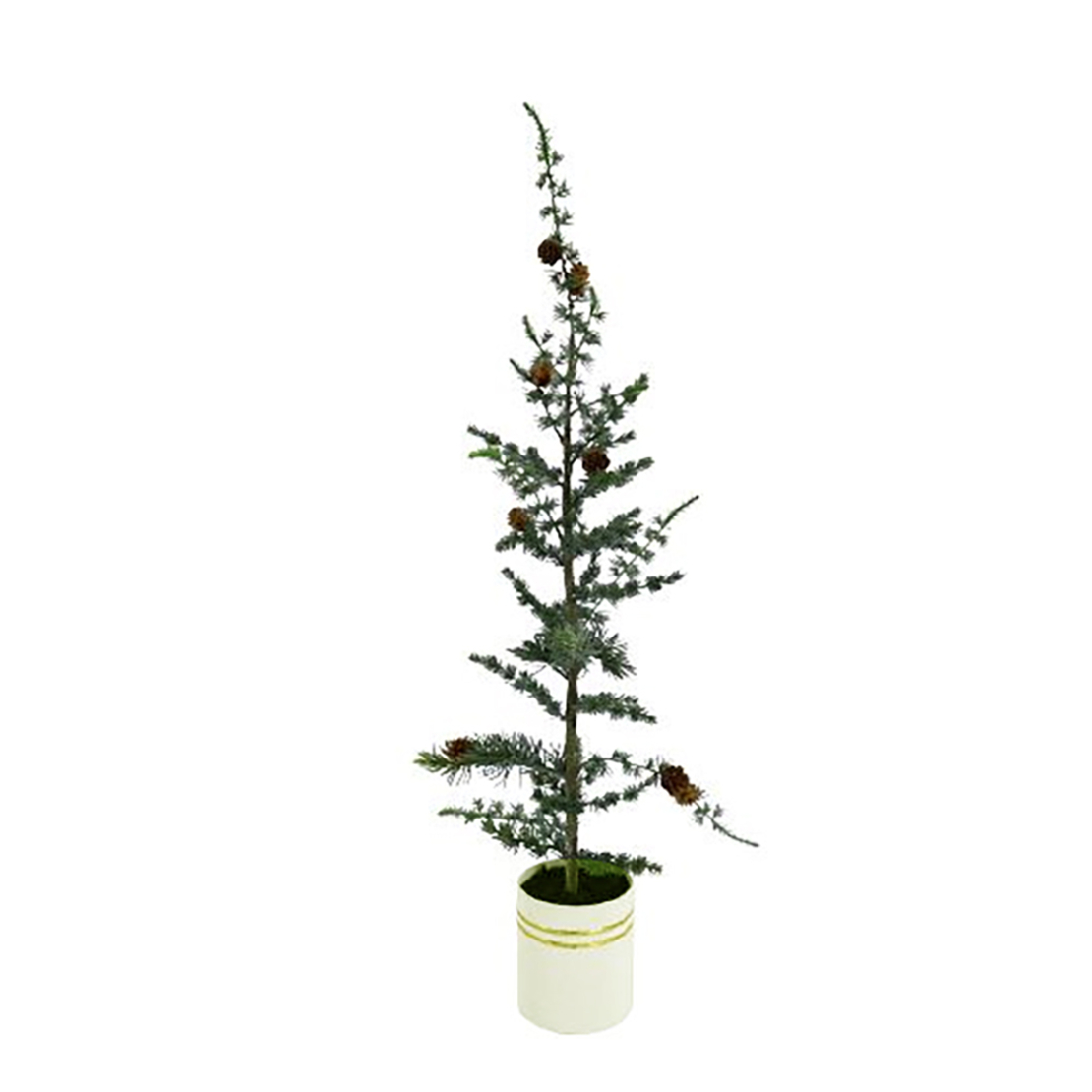XMAS AZOBE TREE IN LITTLE POT PVC PE GREEN WHITE D