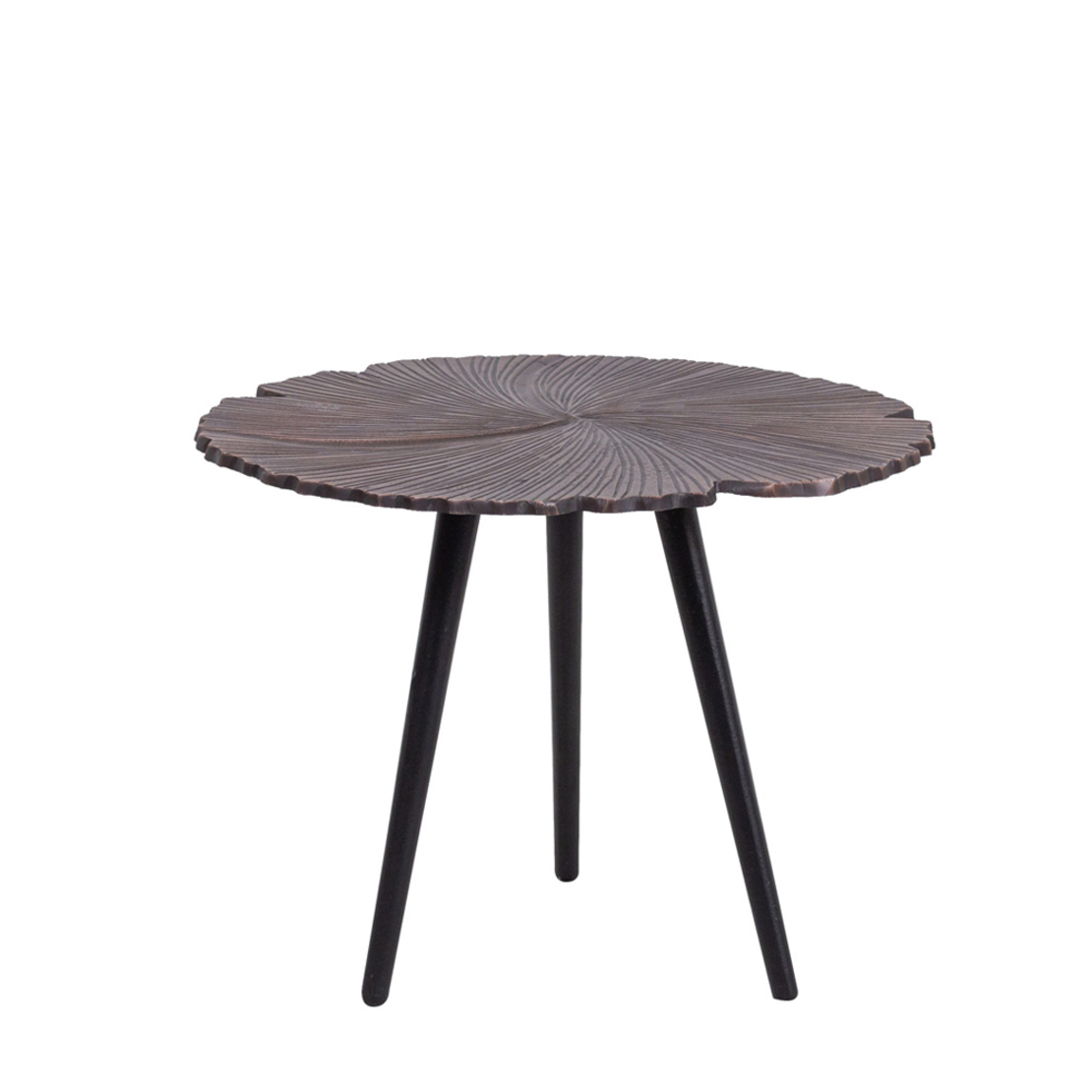 LEAF 40 SIDE TABLE METAL COPPER ANTIQUE BLACK 40x40xH32cm IN
