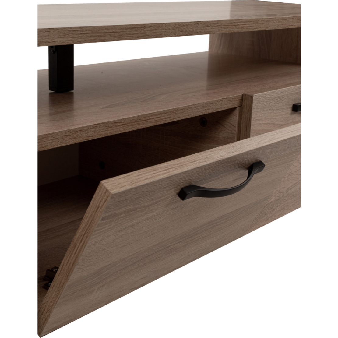 BRIDGE TV STAND 3DOORS MELAMINE SONOMA BLACK METAL 150x35xH45cm E1 TR