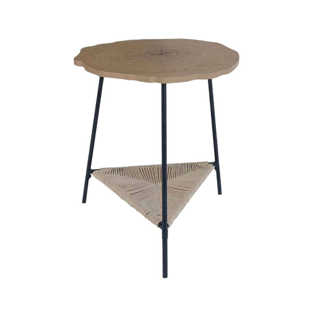 TREE SIDE TABLE CHIPBOARD WITH MELAMINE CARTA NATURAL METAL BLACK 46x46xH52cm E1 PRC