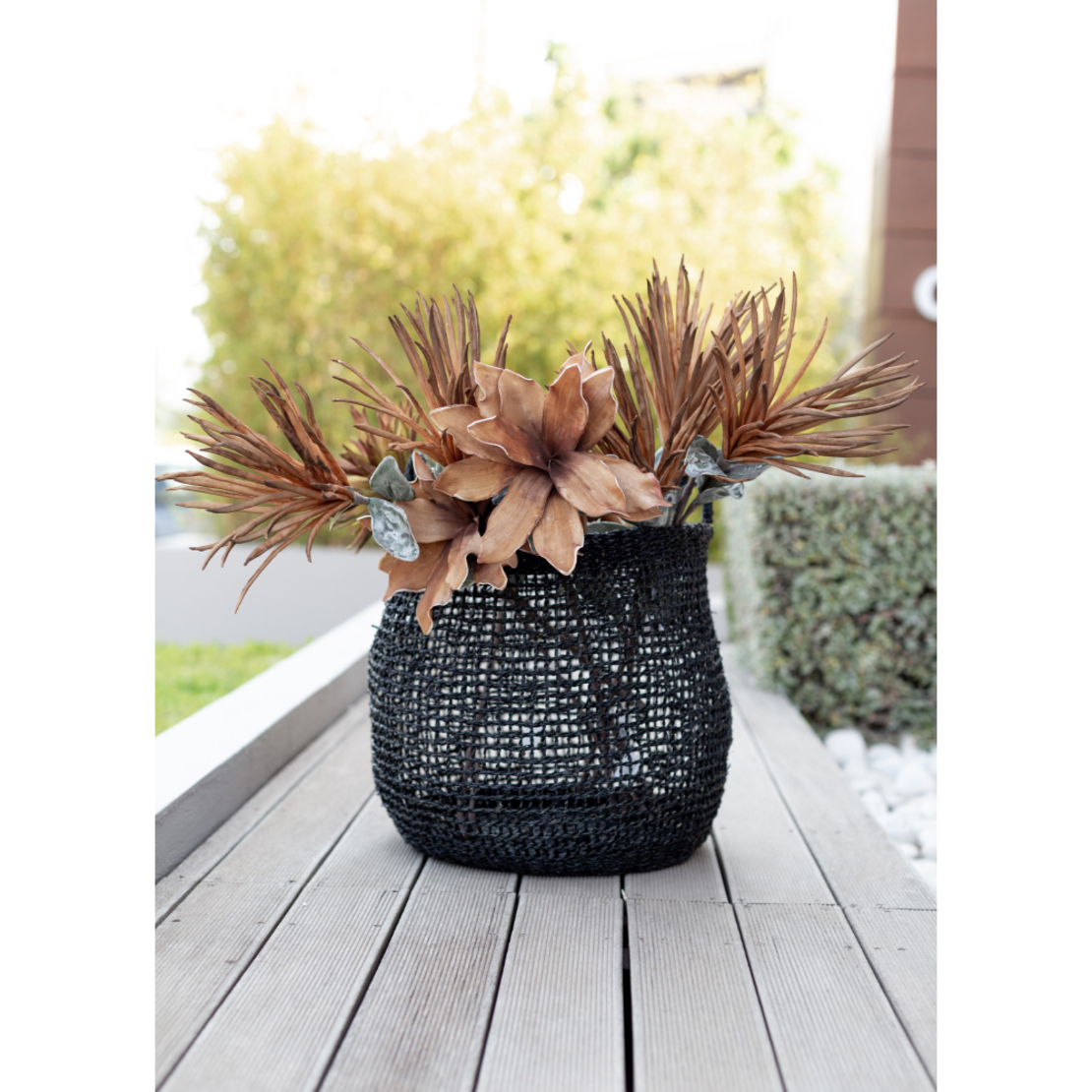 DUBH BASKET SET 3PCS SEAGRASS BLACK 48x48xH52cm VN