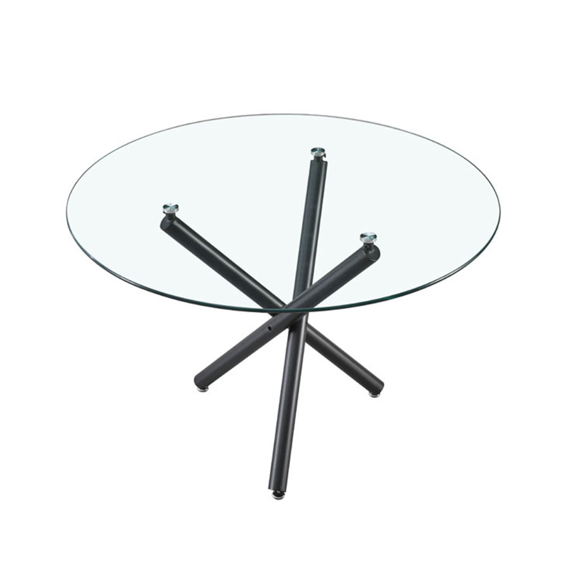 GEM TABLE TEMPERED GLASS TRANSPARENT METAL BLACK P