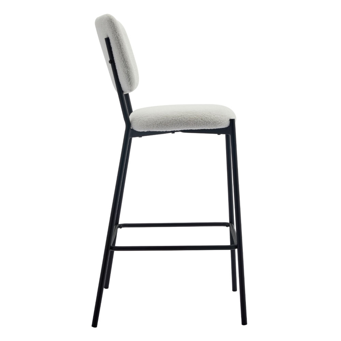 NATURE STOOL BAR FABRIC WHITE METAL BLACK E1 PRC