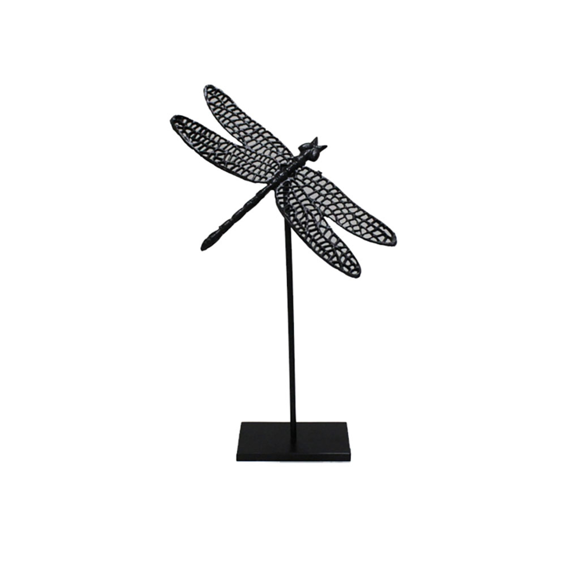 LIBELLULA DECO INSECT ALUMINIUM BLACK 32x24xH54,5c
