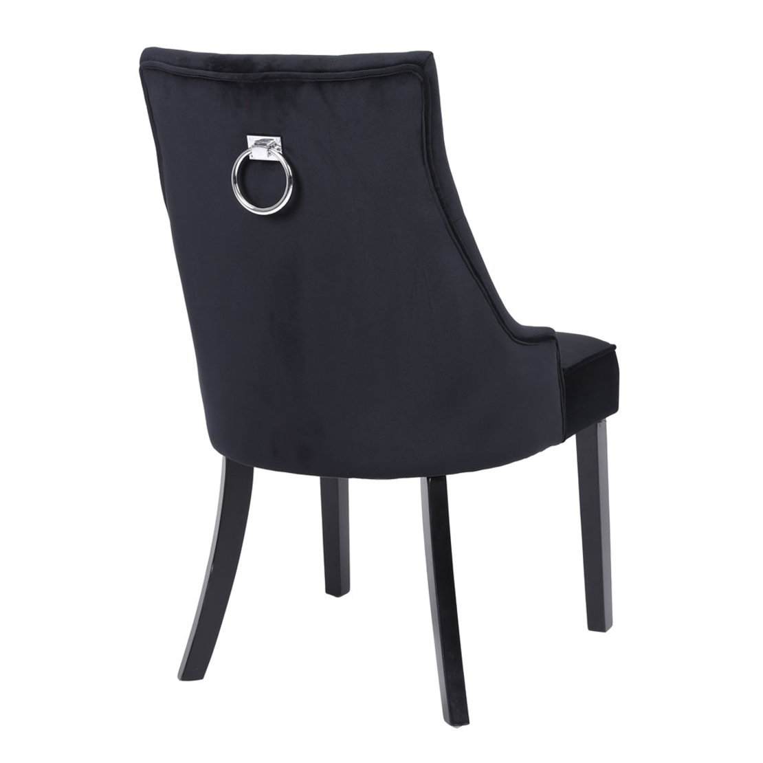 VERONA CHAIR WITH METAL RING FABRIC BLACK WOOD PIN