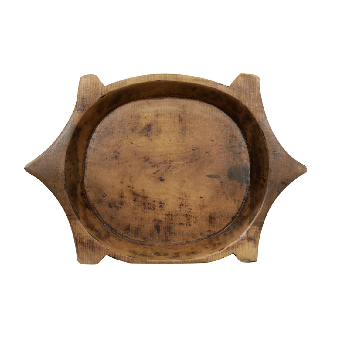 TURTLE TRAY WOOD BROWN 38x23xH13cm IN