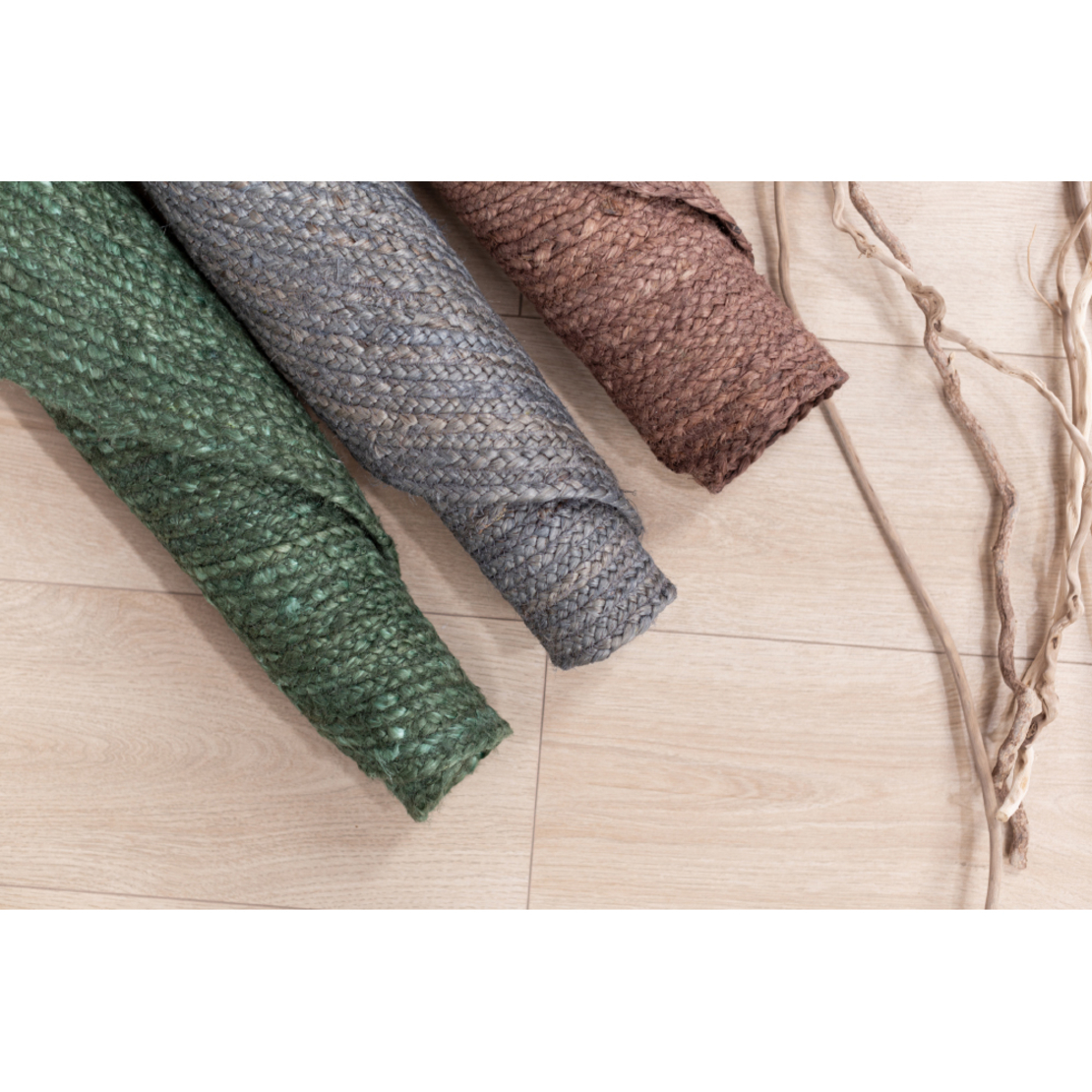 RONDO CARPET JUTE GREEN 120x120cm IN