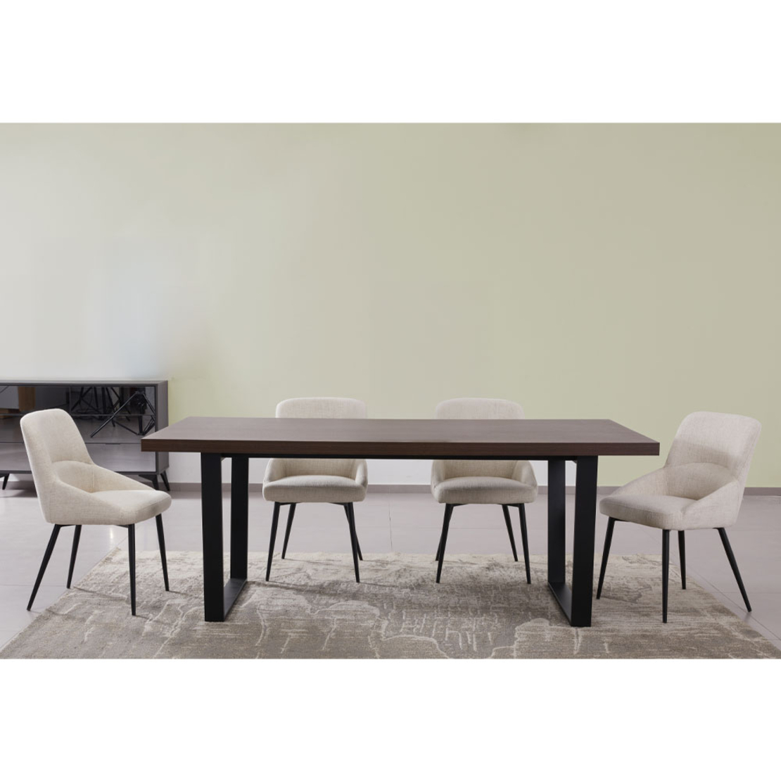 VILLE TABLE MELAMINE WALNUT MELAMINE BLACK 200x100x76 E1