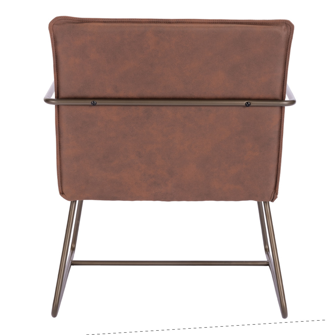STANDBY ARMCHAIR VISITOR FABRIC BROWN METAL GUNMET