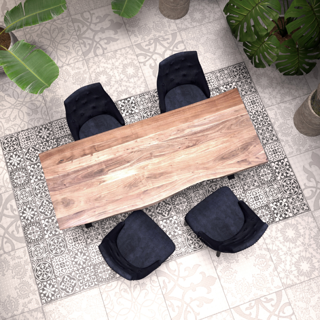 RETRO CHAIR FABRIC BLACK WOOD RUBBERWOOD BLACK E1 PRC