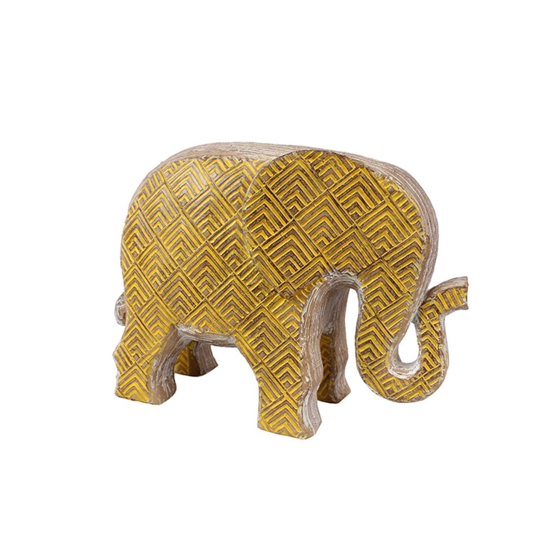 AFRICANA 1 DECO ELEPHANT POLYRESIN YELLOW 24,5x11x