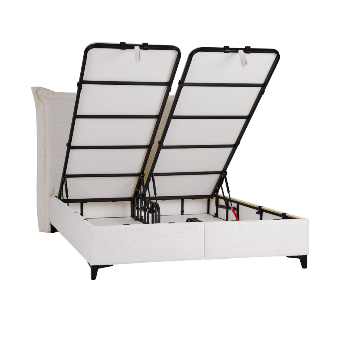 LONGWAVE BED WITH STORAGE (FOR MATTRESS 160x200cm) FABRIC OFF WHITE 06-900 E1 TR