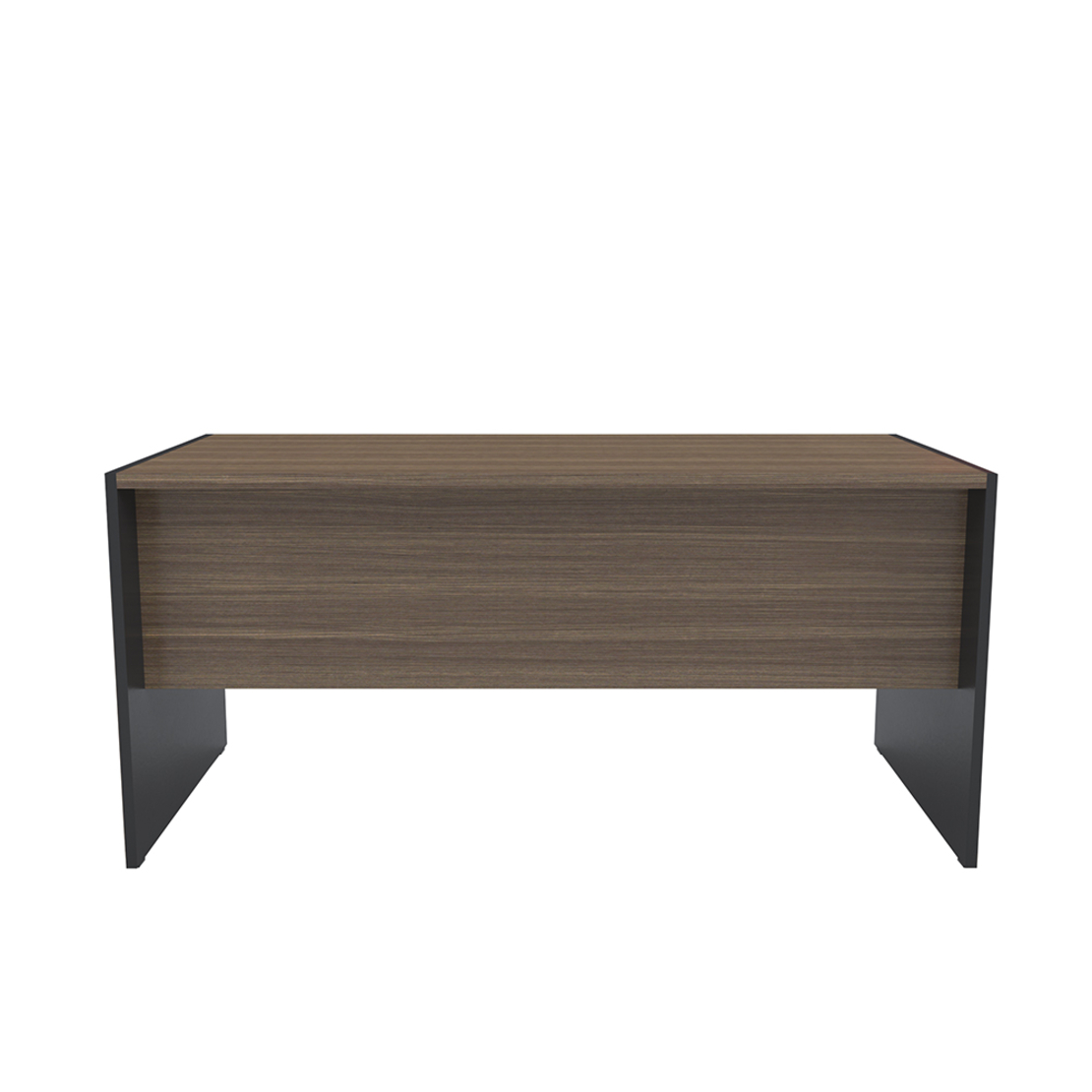 ANGLE DESK MELAMINE WALNUT BLACK 160x75xH75cm E1 PRC