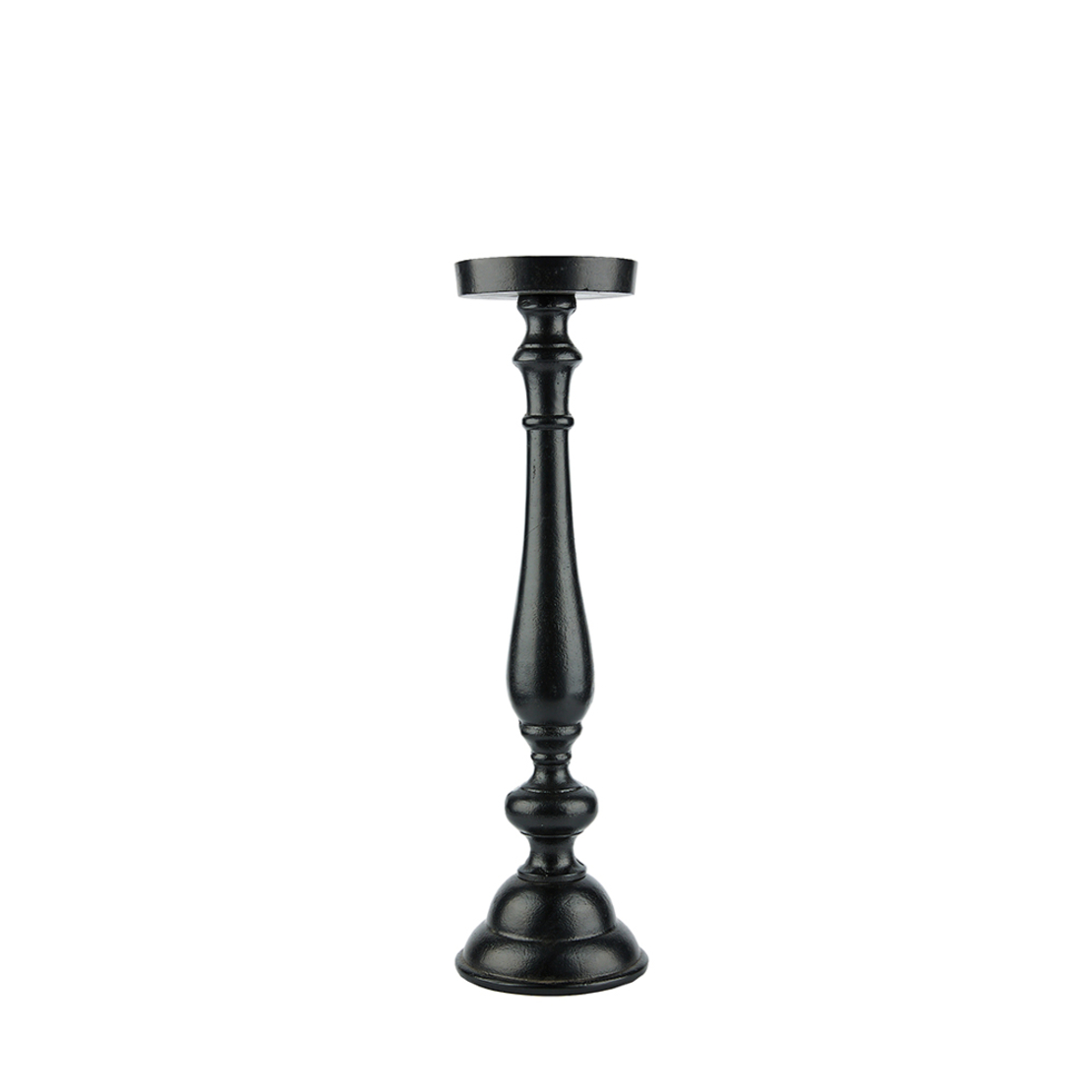 IONAS CANDLE HOLDER ALUMINIUM BLACK 15x15xH55cm IN
