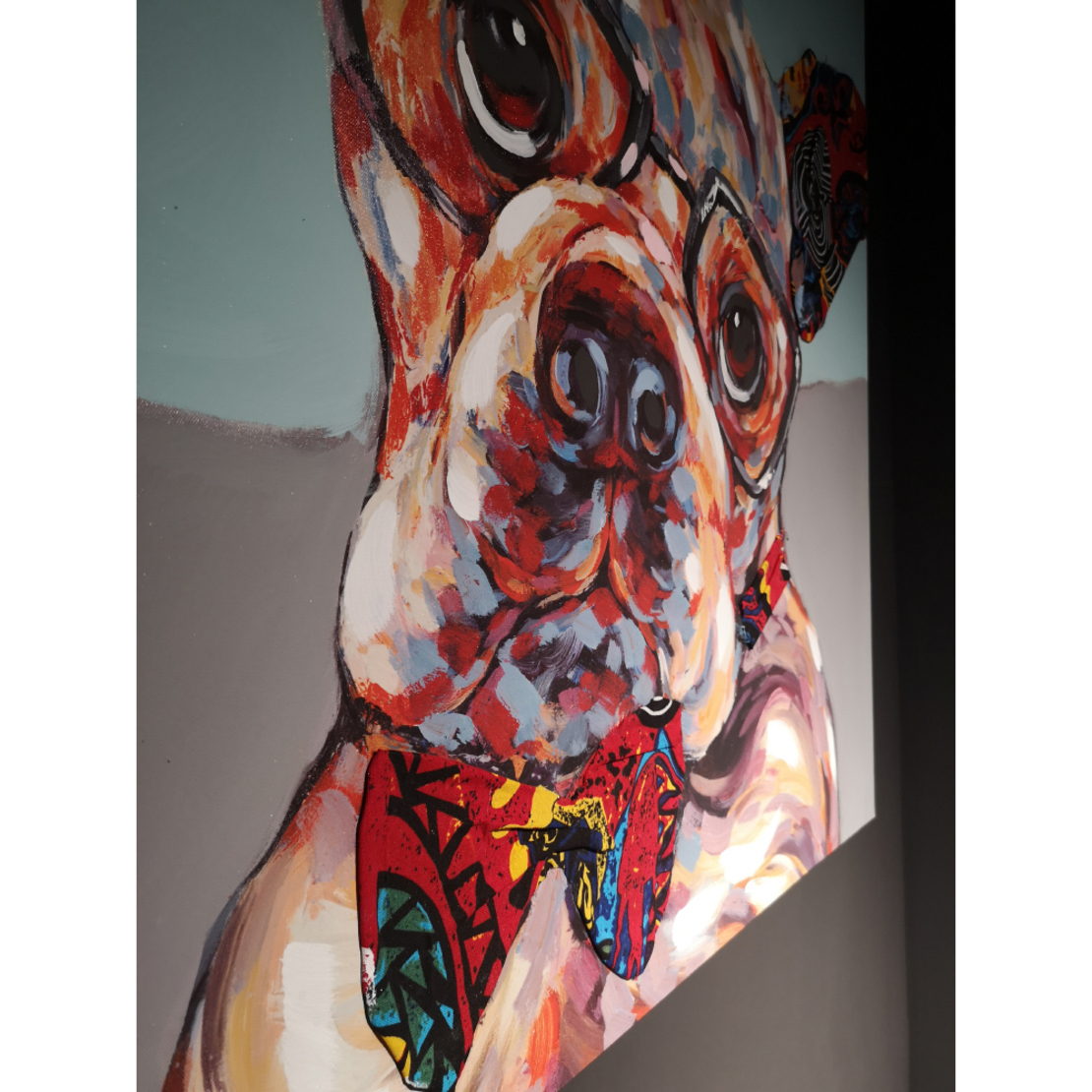 IMBA DOG 2 PAINTING CANVAS MULTICOLOR WOOD 100x100