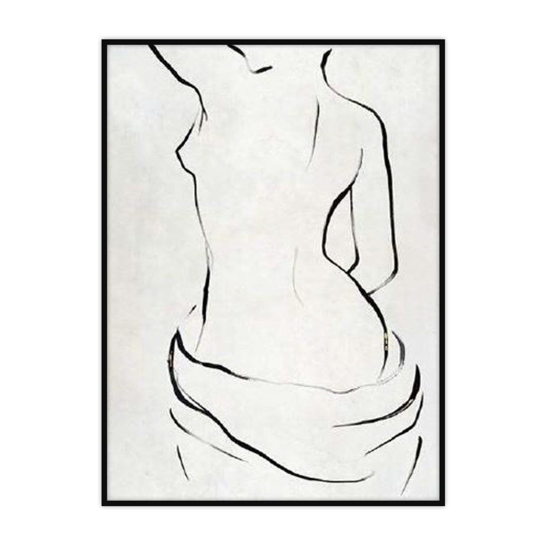 FIGURA PAINTING CANVAS WHITE BLACK WOOD 60x90xH4,5
