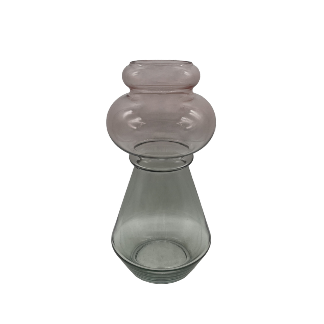 FORME VASE GLASS PINK GREEN D13,5xH27,5cm PRC