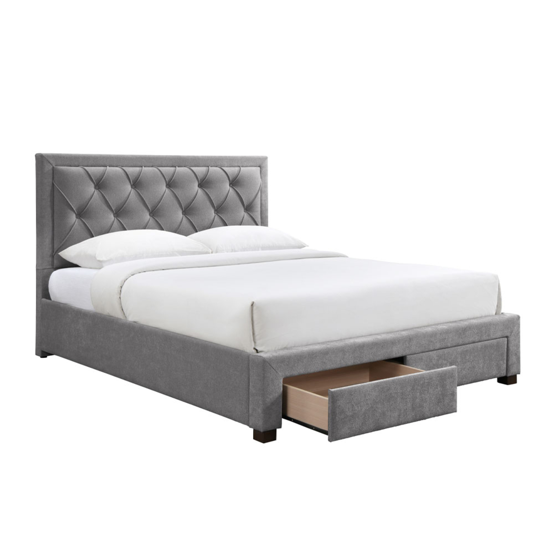 NOBLE BED (FOR MATTRESS 160x200cm) FABRIC GREY DARK E1 MY