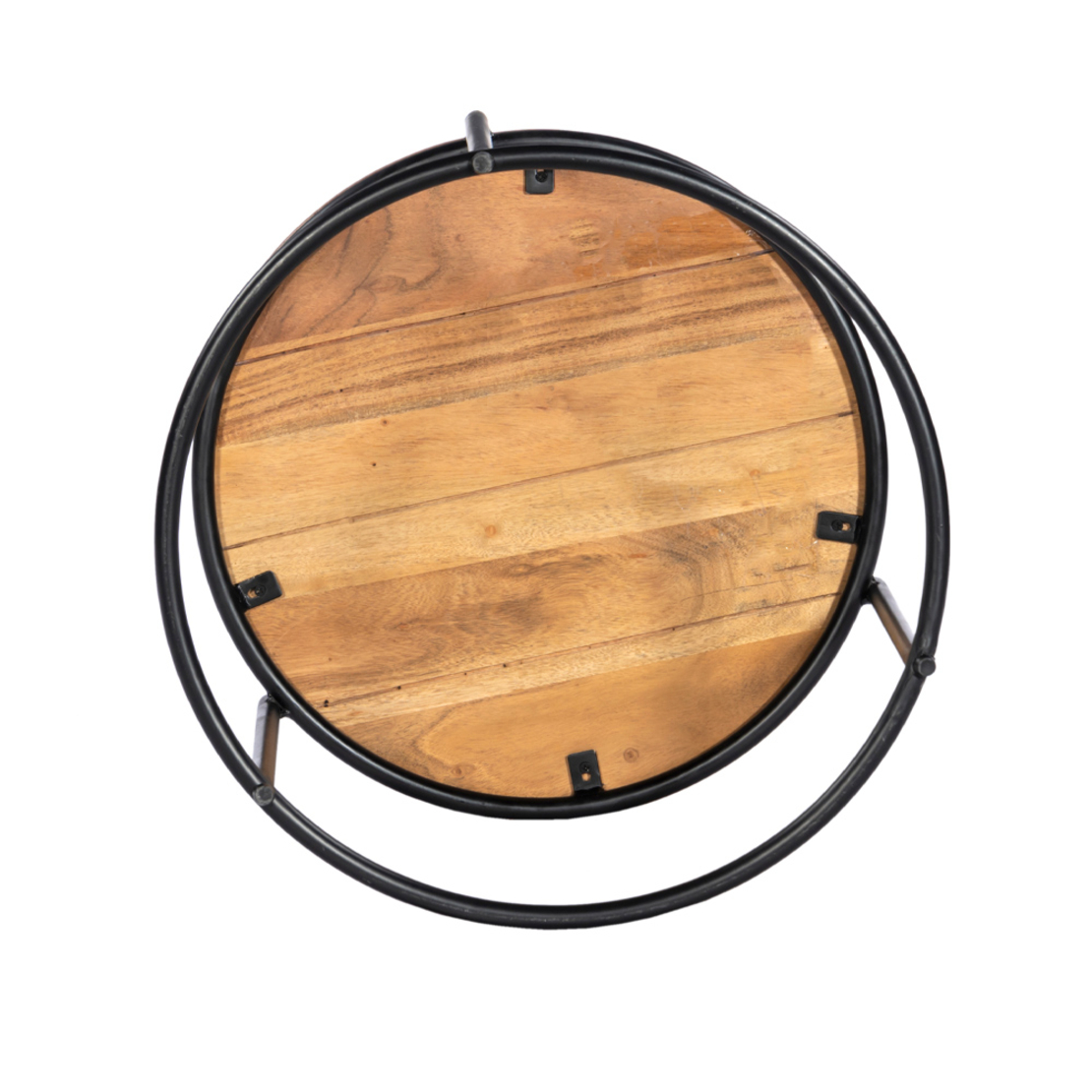 CELLINI COFFEE TABLE SET 2PCS WOOD ACACIA WALNUT LIGHT METAL BLACK 70x70xH43cm IN