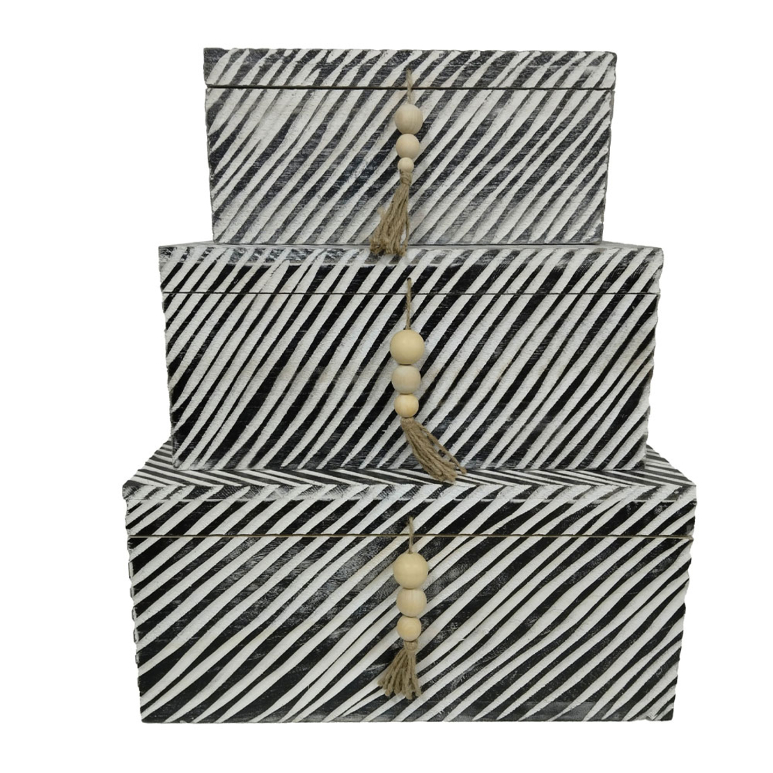 RONAN BOX STORAGE 3 PCS 64x44x30 WOOD BROWN BEIGE