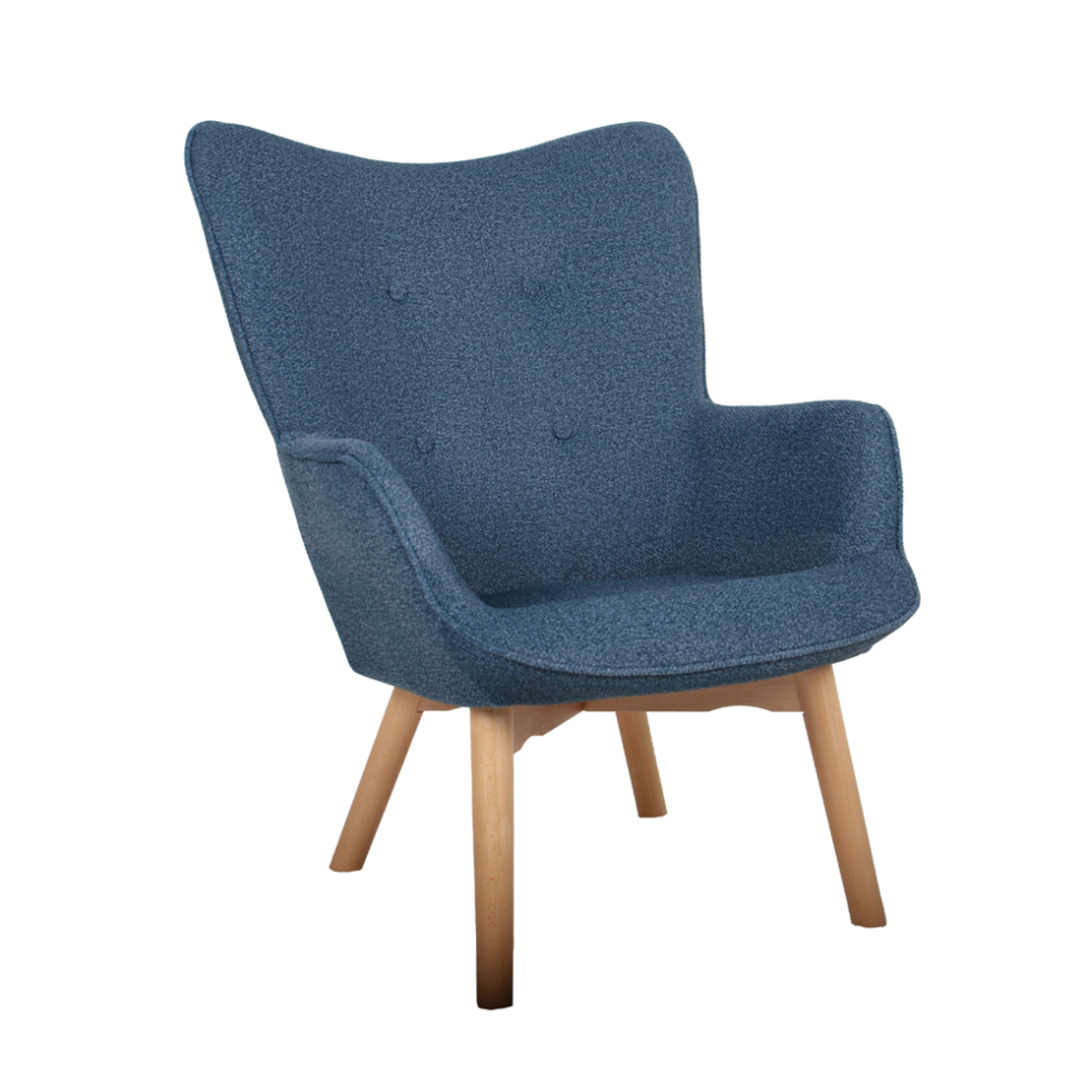 NAVONA ARMCHAIR FABRIC PETROL WOOD NATURAL E1 PRC