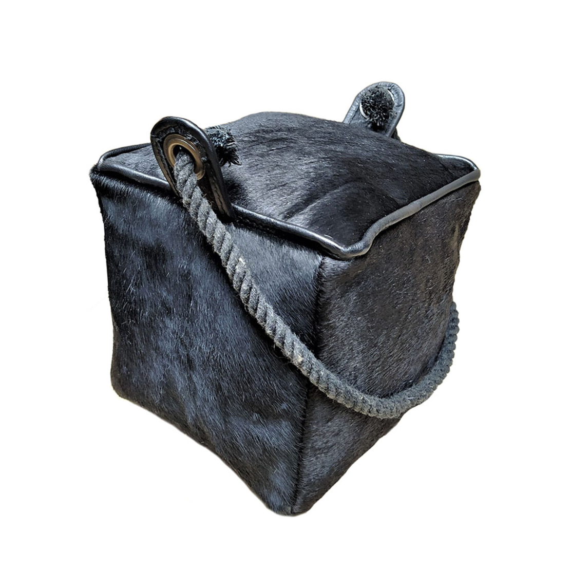 PUERTA DECO DOOR STOPPER LEATHER BLACK 15x15xH15cm