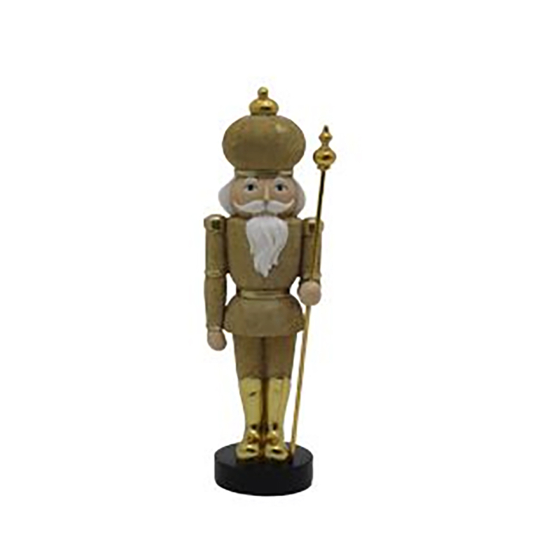 XMAS PRISK B SOLDIER POLYRESIN GOLD WHITE 10,5x8xH