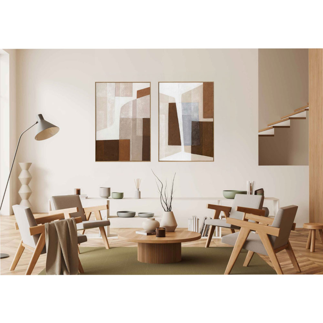 RAGNA PAINTING DECORATIVE 70x100x4 CANVAS MULTICOLOR WOOD NATURA
