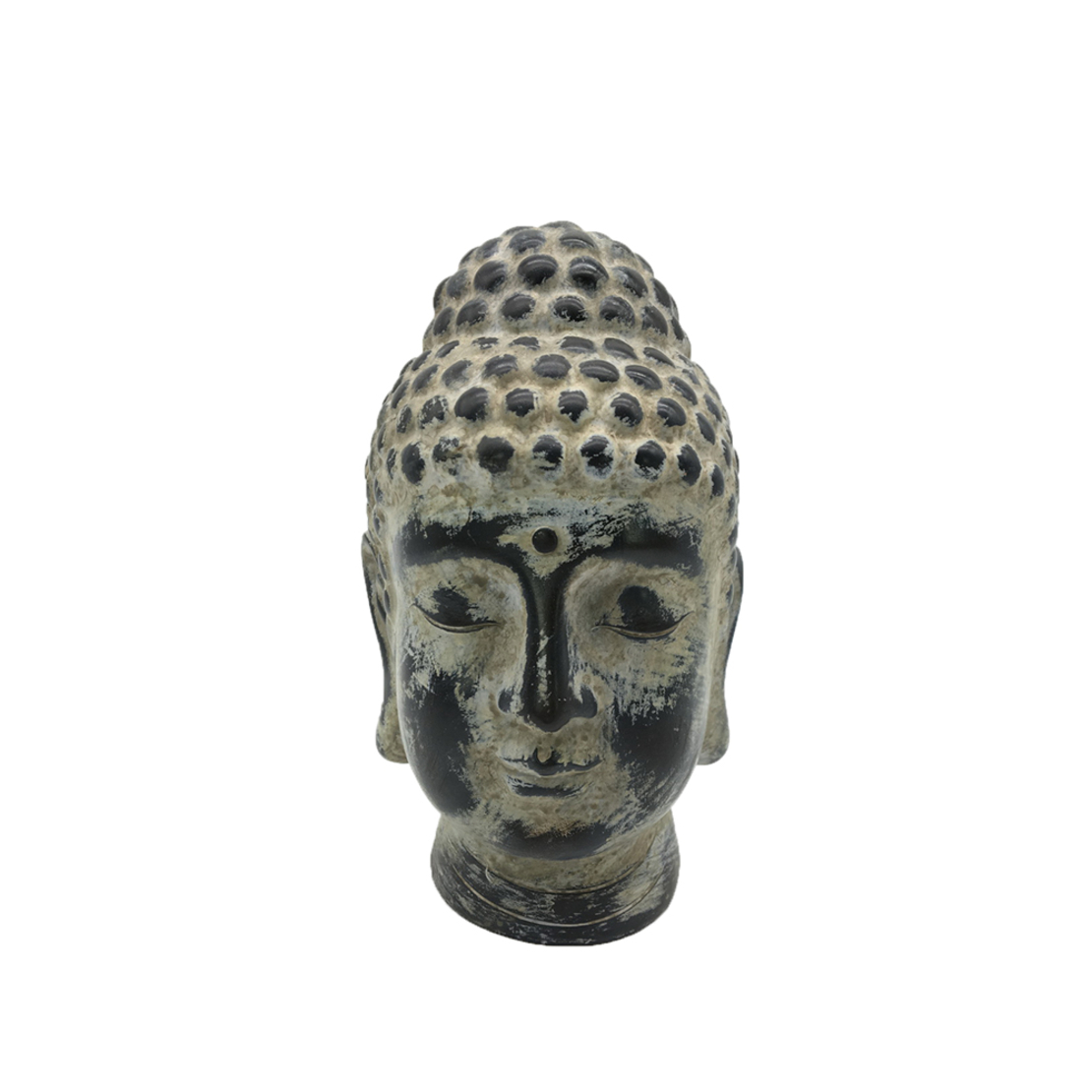 DAHRMA DECO BUDDHA POLYRESIN GREY BLACK 15,5x14xH2