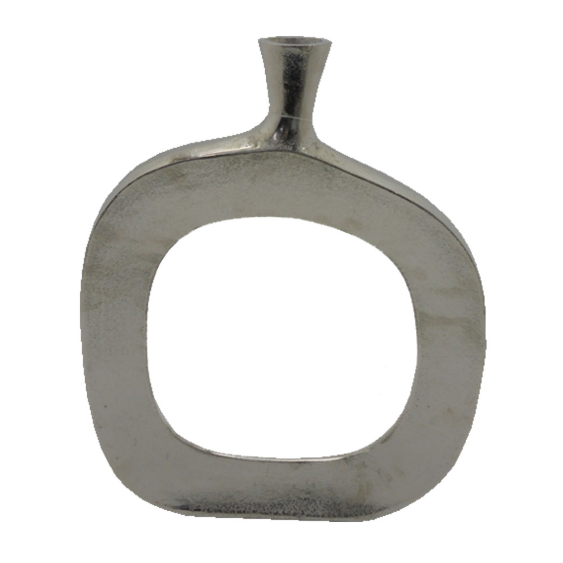ABSTRACT OVAL VASE ALUMINIUM SILVER NICKEL 36,75x5